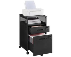 Mobiele Kantoor Kast - Metaal - Zwart - Kantoor - Kantoorkast - Archiefkast - Mobiele Archiefkast - Opbergkast - Opbergkasten Binnen - Opbergkist - Kast - Kastje - Opberg Kast - Opbergkastje - Organizer - Organizers - Garderobe Kast