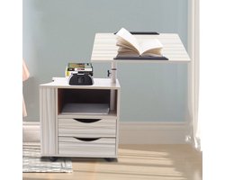 Mobiele Opbergkast met Lades en Wielen – Bijzettafel voor Slaapkamer en Woonkamers