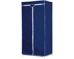 Mobiele opvouwbare kledingkast - garderobekast - 75 x 160 cm - blauw - Camping - zolder