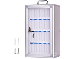 Mobiele Telefoon Opbergkast van Aluminium met Handgreep, Wandmontage voor School, Klaslokaal en Kantoor (36 Slots, Zilver) - Ideaal voor Examens en Organisatie