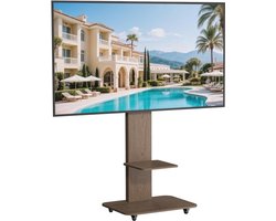 Mobiele TV-standaard – TV Beugel – TV Trolley – TV Wagen – TV Meubel – Kantelfunctie – Stevige Wieltjes