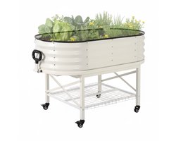 Mobiele Verhoogde Plantenbak op Wielen – Stijlvol Kweken op Balkon & Terras