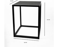 Mobili Neri - Bijzettafel- Zwart - Metaal - Master Oak Black - 39x39x49 - MY Own Table 002MO