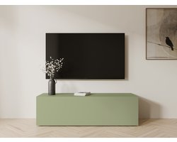 Mobistoxx Tv Meubel - Tv Kast - Avocado - 105 cm - Klapdeur met 2 Vakken - Met Poten, Gasveren en Kabeldoorgangen - Tv Kast Hout - Televisiemeubel Kingston
