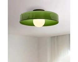 MOBO - Retro Plafondlamp - LED Lamp - Eettafel lamp - Eetkamerlamp - Retro plafonniere - Lampen 2026 - Groen - 35 x 13 cm