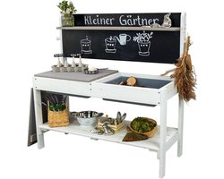 Modderkeuken Kleine Tuinman - Buitenkeuken van Hout in Wit/Grijs