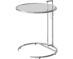 Model C-1500 - Glazen Lift Koffietafel - Hoogte Verstelbaar - Stainless Steel Frame - Grijs