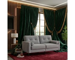 Modena Luxe 2-Zits Bank met Opbergvakken – Modern Design – Dikke Kussens – Linnen Look – Compact & Comfortabel – Grijs- Casa Serena