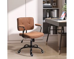 MODENUIT Bureaustoel 61 x 58 x 82-91 cm - Hoogteverstelbaar Met Kantelfunctie - Voor Werkkamer - Schuim Bruin