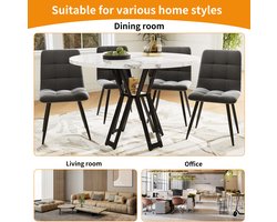 MODENUIT Eettafel - Rond Voor 4 Tot 6 Personen - Voor Eetkamer En Woonkamer - MDF En Metaal - 100x100x76 Cm