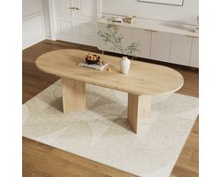 MODENUIT Eettafel - Uitschuifbaar Met Afgeronde Hoeken - Voor Eetkamer En Gezin - MDF Eikenkleur - 120/160x80 Cm