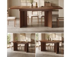 MODENUIT Eettafel - Uitschuifbaar Van 120-160 Cm - Rechthoekig Voor Woonkamer En Eetkamer - MDF - Bruin