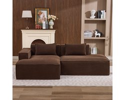 MODENUIT Zitbank 235 cm - Compact 3-Zitsontwerp - Voor Kleine Woonkamer, Appartement En Kantoor - Polyester Bruin