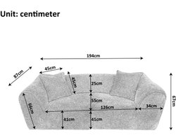 Modern 2-zits fluwelen sofa met kussens – Ruimtebesparende loveseat voor woonkamer, kantoor, appartement – Zacht compressiedesign- Blauw