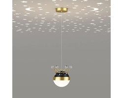 Modern Black Spherical Pendant Lamp For The Bed Home Decoration Nordic Creativity Starry Sky Top Children's Room Pendant Light Mid Century Minimalist Chandelier For Kids Room For