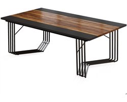 Modern bureau - 200cm - Voor kantoor - Vergadertafel - Computerbureau voor 6 personen - Metalen frame