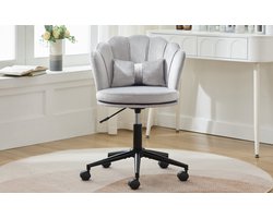 Modern design - kaptafelstoel - bureaustoel - rugleuning in bloembladvorm, heupkussen in vlindervorm - in hoogte verstelbaar - zachte zitting - 360° draaibare wieltjes