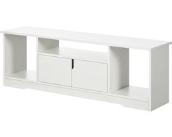 Modern design tv-meubel, geschikt voor televisies tot 42'', 3 nissen, opbergkast met twee deuren, entertainmentcentrum geschikt voor woonkamer, slaapkamer, Afmetingen 120L x 30l x 41H cm - wit spaanplaat