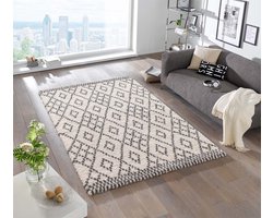Modern design vloerkleed Chess - crème/grijs 120x170 cm