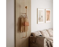 modern design wandkapstok & hoedenrek,eenvoudige lichte muur hangende metalen kledinghaak,geborstelde gouden haken voor het ophangen van gewaad,sjaal,portemonnee & hoed/geel
