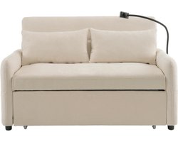 Modern Dubbel Opklapbaar Slaapbank Multifunctionele Bank Met Slaapfunctie Verstelbare Rugleuning Telefoonhouder USB Oplaadpoort Woonkamerbank Slaapkamerbank Home Theaterbank Appartementbank