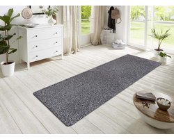 Modern effen deurmat Clean & Go - zilver/zwart 67x45 cm