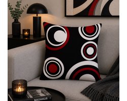 Modern Geometry Collection Kussenhoes – Wine Red Edition - 45x45 cm
