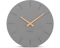 Modern Grijze Wandklok 30 cm | Geruisloos Analoog Design | Vintage Stijl | Perfect voor Woonkamer en Slaapkamer