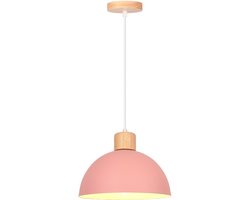 Modern Hanglamp E27 Kroonluchter 25cm Plafondlamp voor Slaapkamer Woonkamer Keuken Roze