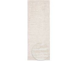Modern Hoogpolig Vloerkleed – 80 x 220 cm – Crème – Premium Woonkamer Tapijt – Japans Boho Scandi Design – Zacht en Warm, Ideaal voor de Slaapkamer