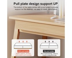 Modern Houten Bureau met 2 Lades en Massief Houten Poten – Compact Computerbureau 120x55x75 cm in Eikenhout – Stijlvolle Werktafel voor Thuis of Kantoor – Novihome