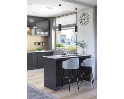 Modern Keukeneiland met Ontbijtbar en Opbergruimte