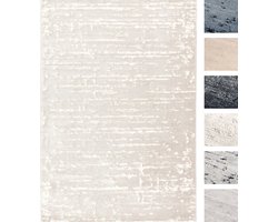 Modern Laagpolig Vloerkleed – 195 X 290 cm – Off White – Premium Woonkamer Tapijt – Geschikt voor Vloerverwarming