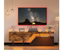 Modern LED TV Lowboard – 2 Kleppen, Touch-Open Mechanisme, 140 cm – Furniture Land TV Meubel voor Woonkamer, Entertainment, Gaming en Opbergruimte – Geschikt voor Televisies tot 65 inch