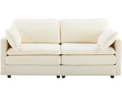 Modern minimalistisch 2-zits bank, comfortabel en ruim, geschikt voor woon-/slaapkame- beige