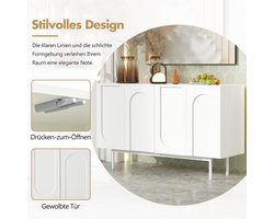 Modern minimalistisch zuiver wit dressoir met 4 deuren voor eetkamer en woonkamer - wit