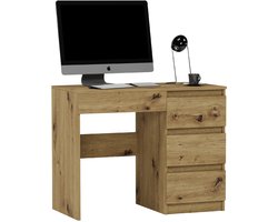 Modern N34 - Hoekbureau - Met Ladeblokken - 90x50cm - Rechthoekig