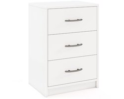 Modern Nachtkastje met Opbergruimte – Compact Nachtkastje met Anti-Kantelset, Wit