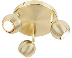 - Modern Retro ronde spot messing met plafondplaat 3-lichts - Gissi | Woonkamer | Slaapkamer | Keuken - Metaal Rond - GU10 Geschikt voor LED - Max. 3 x 35 Watt