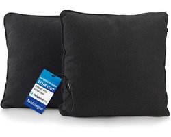 Modern Sofa kussen 40x40 met zachte OEKO-TEX Katoenen Hoes - Comfortabel sierkussen met medium harde kussen vulling - Perfect als decoratief rugkussen - Premium sofakussen van DYNMC YOU - Anthraciet