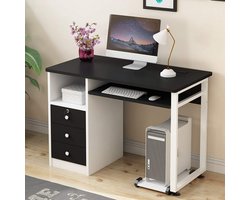 Modern Studenten- en Thuiswerkbureau met 3 Lades en Veiligheidslot 100x50x75cm – Compact Schrijf- en Computertafel voor Kamer of Kantoor – Novihome