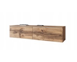Modern TV-meubel - 140 cm breed - Wotan Eiken Mat - Inclusief LED - Zwevend of Staand