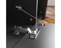Modern TV-Meubel met LED Verlichting – Hoogglans Zwart, 2 Deuren en 2 Lades, TV-Kast voor TV tot 65 Inch, 160 x 40 x 45 cm