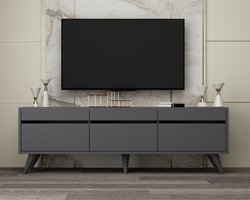 Modern TV-meubel met Pvc poten, Antraciet - 150 cm