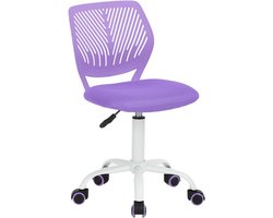 Modern Verstelbaar Design Computerstoel - Bureaustoel Draaibaar Zonder Armleuningen - Kinder Leerstoel - Thuis Kantoor - Taakstoel - Paars - Kunststof - 38.5Cm X 40Cm X 75-87Cm