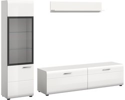 Moderne 3-delige woonkast - Vitrine-kast en wandkast - Compact design - 220x160x41cm