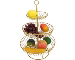 Moderne 3-Tier Fruit Schotel Plaat Opbergmand Lade - Huishoudelijke Woonkamer Decoratie - Servies voor Bruiloft & Thuis & Party - Goud