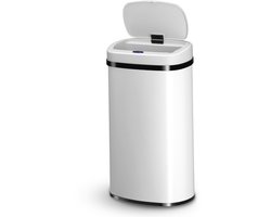 Moderne 60L Vuilnisemmer met Bewegingssensor - Contactloze Hoekige Afvalemmer voor de Keuken