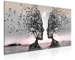 Moderne Abstracte Boom Fleece Canvas Schilderij voor Huiskamer