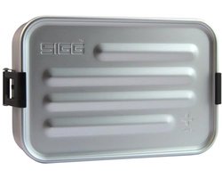 Moderne aluminium lunchbox 0,8 l met scheidingswand en inzetstuk